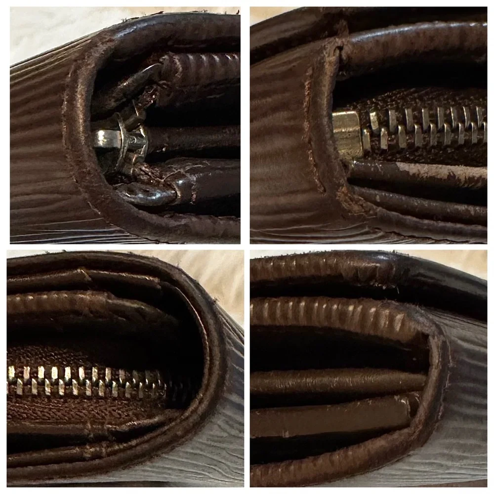Louis Vuitton Vintage Brown Epi Leather Porte Monnaie Wallet VGUC